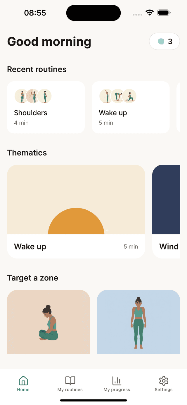 Mouvo home screen
